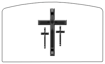 DACRO-517-BK-WT Black 3 Crosses White